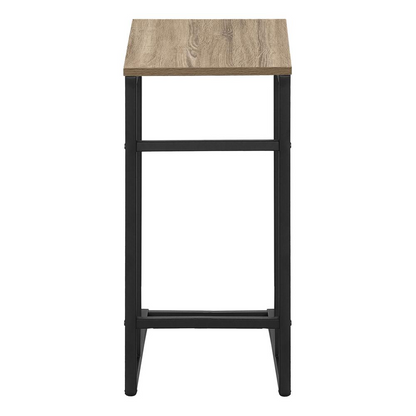 Start2Finish brown laminate C-shaped accent end table with a side surface, suitable for living room or bedroom use.