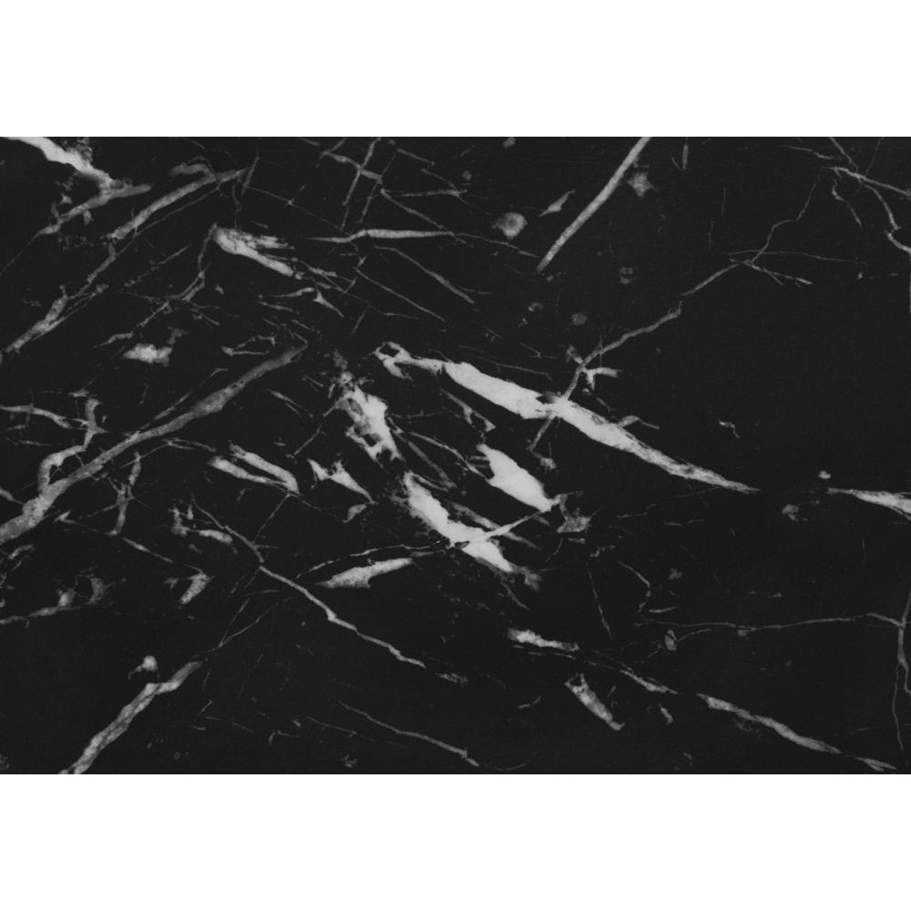 Black marble C-shaped accent table from Start2Finish, ideal as an end or side table for living rooms or bedrooms.