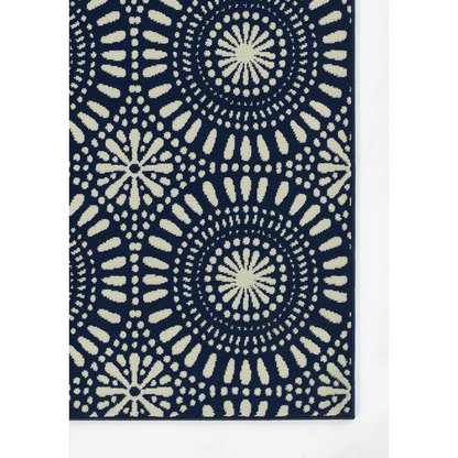 Start2Finish navy rectangular area rug with a modern transitional design, measuring 7&