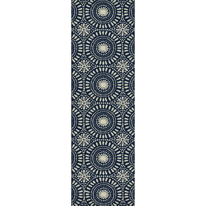 Start2Finish navy transitional rectangle area rug measuring 7&