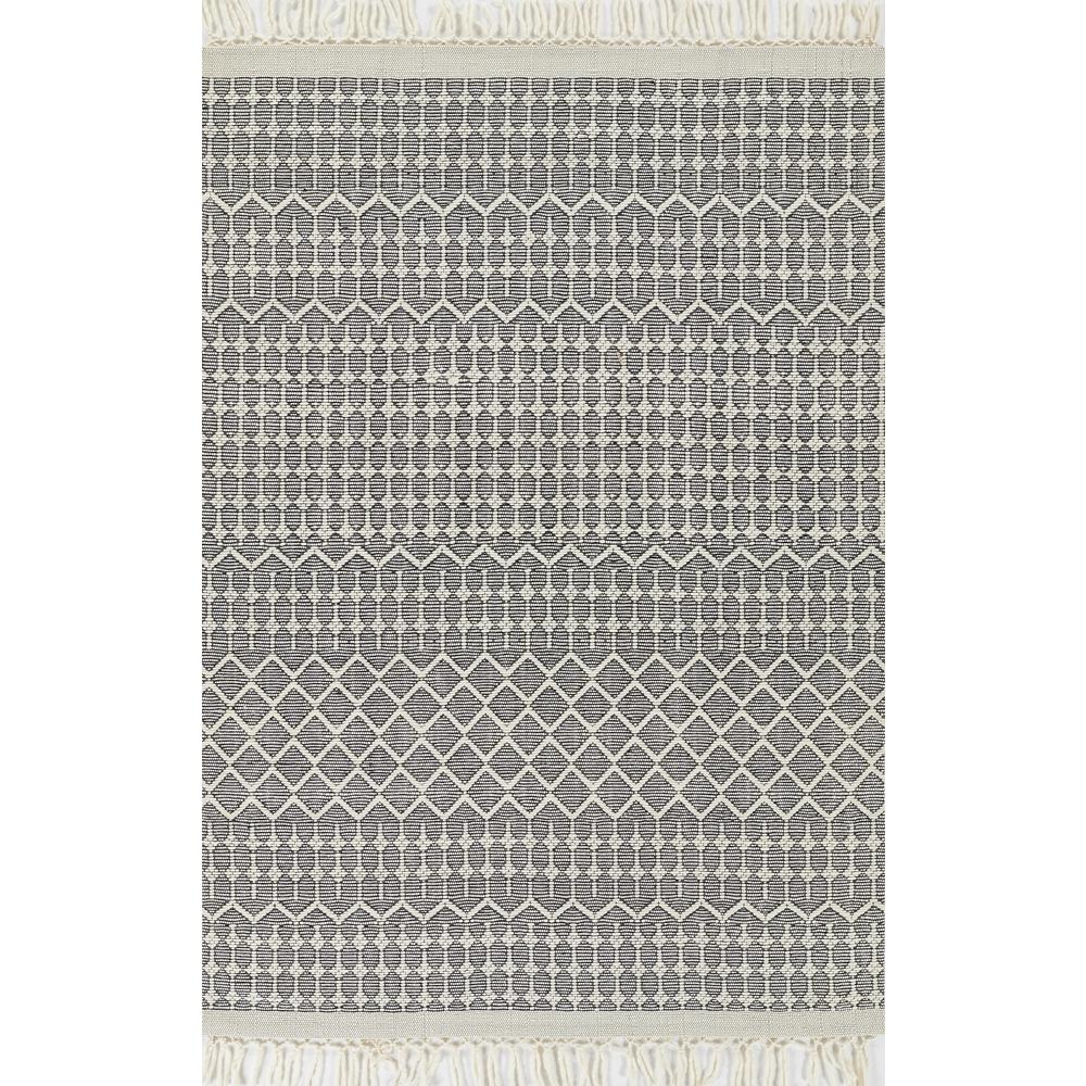 Contemporary black rectangle area rug from Start2Finish, 5 by 8 feet, with a modern design and plush texture.