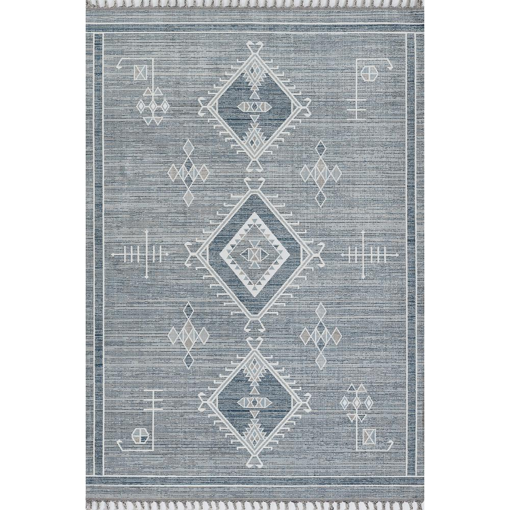 Start2Finish contemporary rectangle area rug in blue, 7&