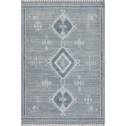 Start2Finish contemporary rectangle area rug in blue, 7&