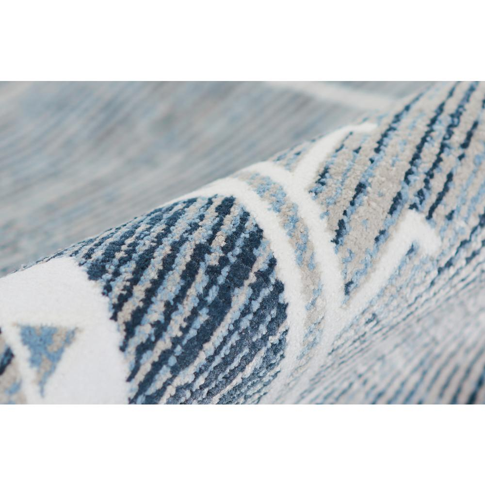 Start2Finish blue contemporary rectangle area rug with geometric patterns, measuring 7&