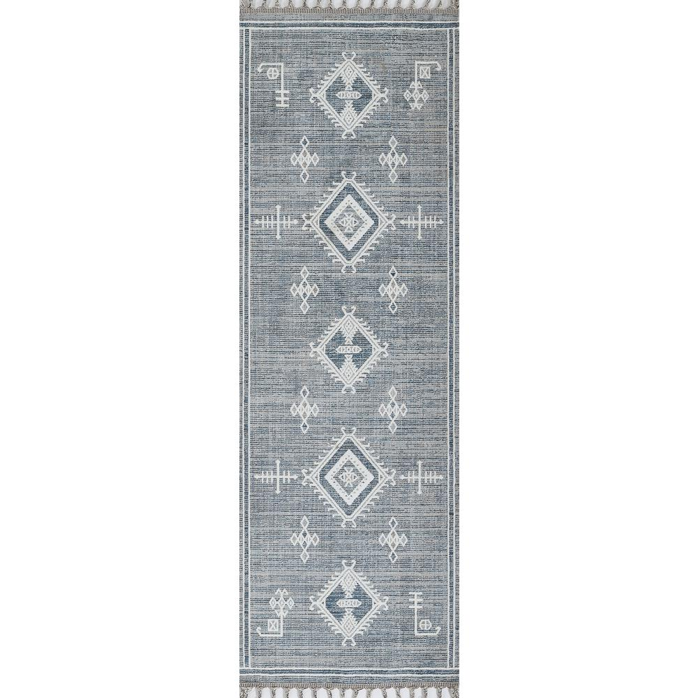Blue contemporary rectangle area rug by Start2Finish, 7&