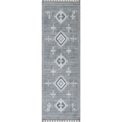 Blue contemporary rectangle area rug by Start2Finish, 7&