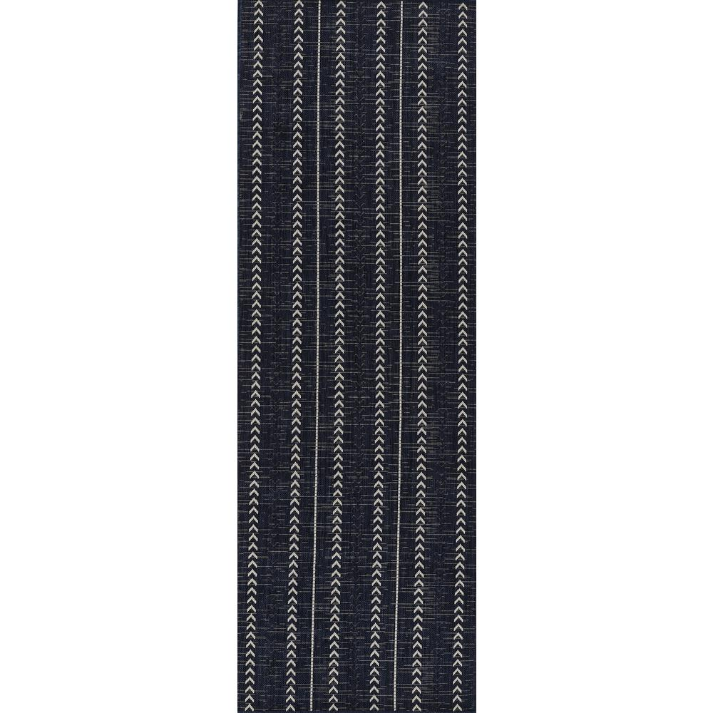 Start2Finish navy transitional rectangle area rug with a 6&