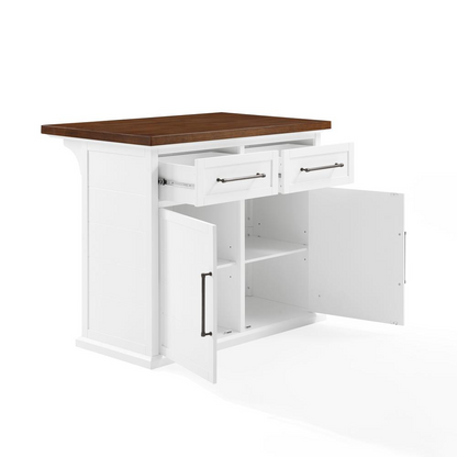 Start2Finish Bartlett wood top kitchen island with spacious surface and sturdy base, ideal for food prep and casual dining.