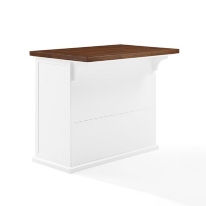 Start2Finish Bartlett wood top kitchen island with sturdy wooden surface and modern design, ideal for cooking and dining spaces.
