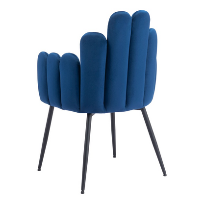 Pair of navy blue Noosa dining chairs by Start2Finish, featuring cushioned seats and modern design for dining room decor.