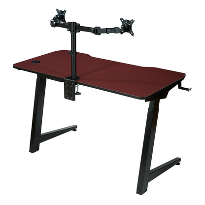 Start2Finish Arena 1337 Battlestation gaming desk with sturdy wood surface and ergonomic design for gaming setup.
