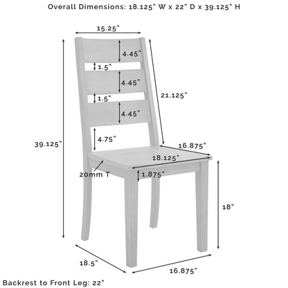 Set of four Joanna ladder-back dining chairs by Start2Finish, featuring wooden frames and woven seat cushions.