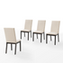 Set of four upholstered dining chairs from Start2Finish, with cushioned seats and wooden legs, perfect for modern dining rooms.