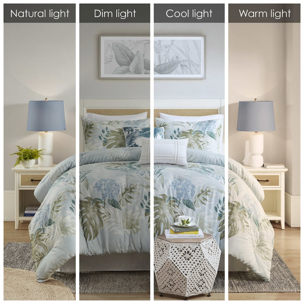 Start2Finish 6-piece oversized cotton comforter bedding set with matching throw pillow, soft and cozy for a stylish bedroom look.