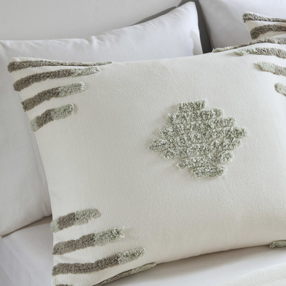 Start2Finish 3-piece cotton blend chenille duvet cover set with matching pillow shams in soft, textured fabric.