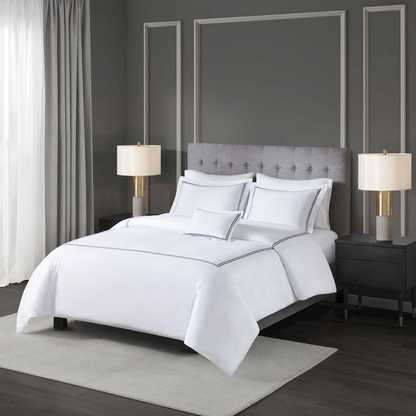 Start2Finish 100% cotton sateen embroidered duvet cover set with floral pattern, soft bedding for a stylish bedroom look.