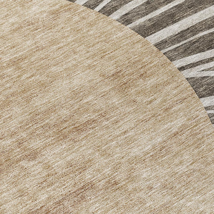 Start2Finish Chantille ACN668 brown 9x12 rug with intricate pattern, plush texture, and soft pile in a warm, earthy tone.