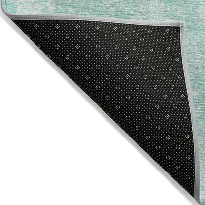 Start2Finish Chantille ACN681 teal 8x10 rug with intricate pattern, plush texture, and vibrant teal color for stylish home decor.