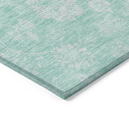 Start2Finish Chantille ACN681 teal 8x10 rug with soft, textured fabric and decorative pattern, ideal for living room or bedroom decor.