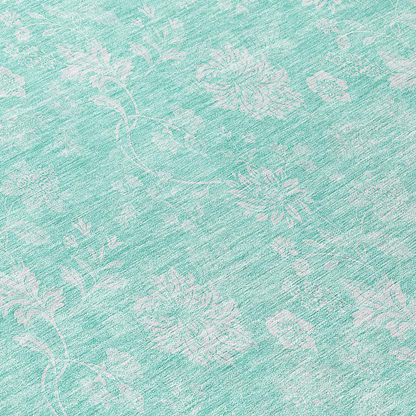 Start2Finish Chantille ACN681 teal 8x10 rug featuring intricate pattern and soft texture, ideal for living room or bedroom decor.