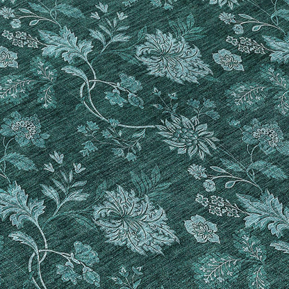 Start2Finish Chantille ACN680 teal 8x10 rug with intricate pattern, soft texture, and vibrant teal color for living room or bedroom decor.