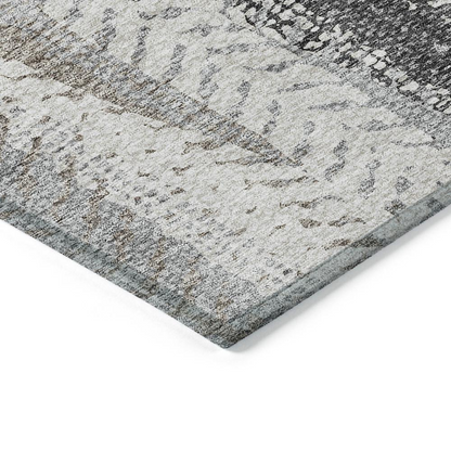 Start2Finish Chantille ACN693 brown 8x10 rug with textured pattern, featuring soft woven fabric and decorative edges.