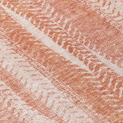 Start2Finish Chantille ACN694 orange 10x14 rug with intricate pattern, soft texture, and vibrant color for stylish floor decor.