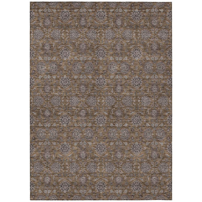 Start2Finish Chantille ACN702 brown 9x12 rug with intricate patterns, soft texture, and plush surface for living room or bedroom decor.