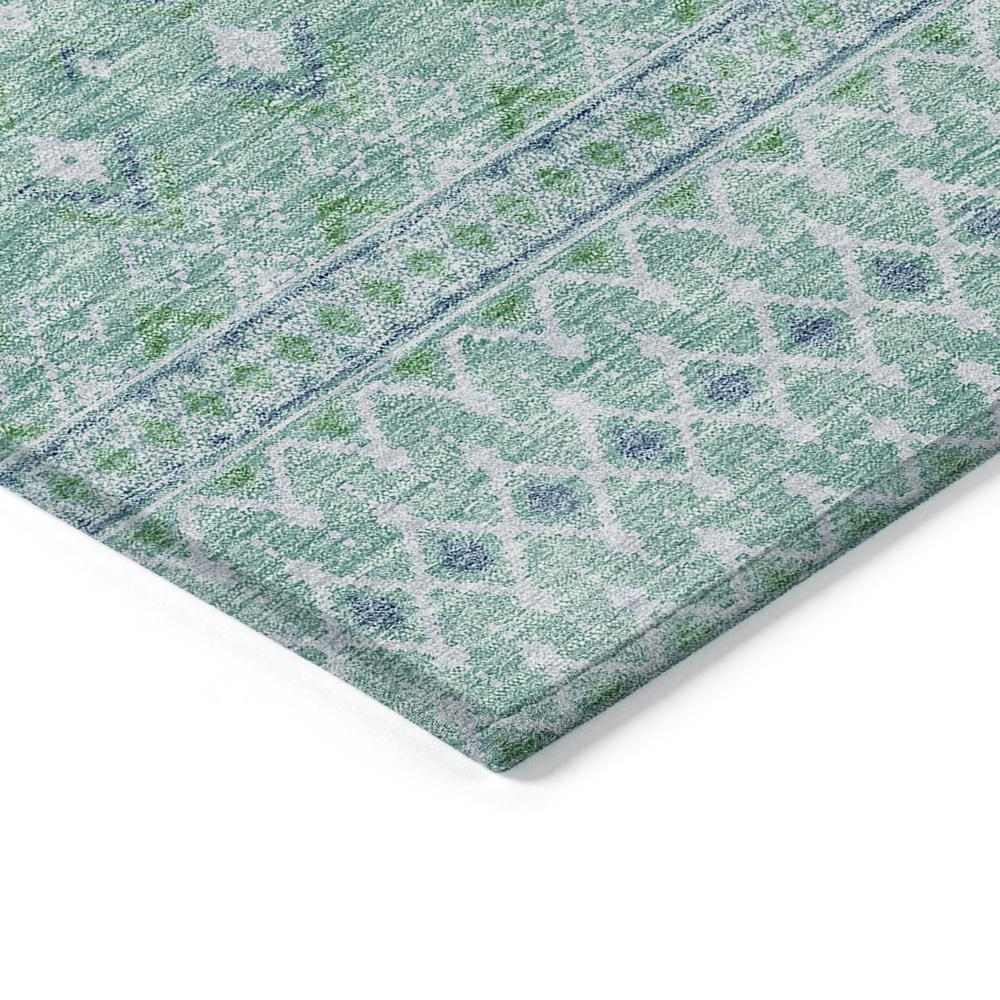 Start2Finish Chantille ACN709 teal 10x14 rug with intricate pattern and soft texture, shown in a close-up view.