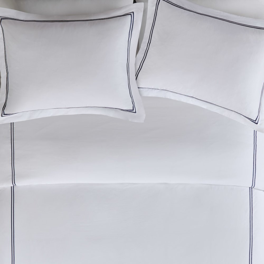 Start2Finish 100% cotton sateen embroidered duvet cover set, soft bedding with intricate embroidery details on a luxurious fabric.