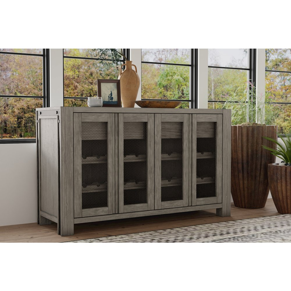 Start2Finish Fallon sideboard furniture with sleek wood finish, featuring multiple storage compartments and modern design for living room decor.