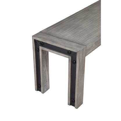 Start2Finish Fallon Bench furniture with a sleek wooden top and sturdy metal legs, ideal for entryways or living spaces.