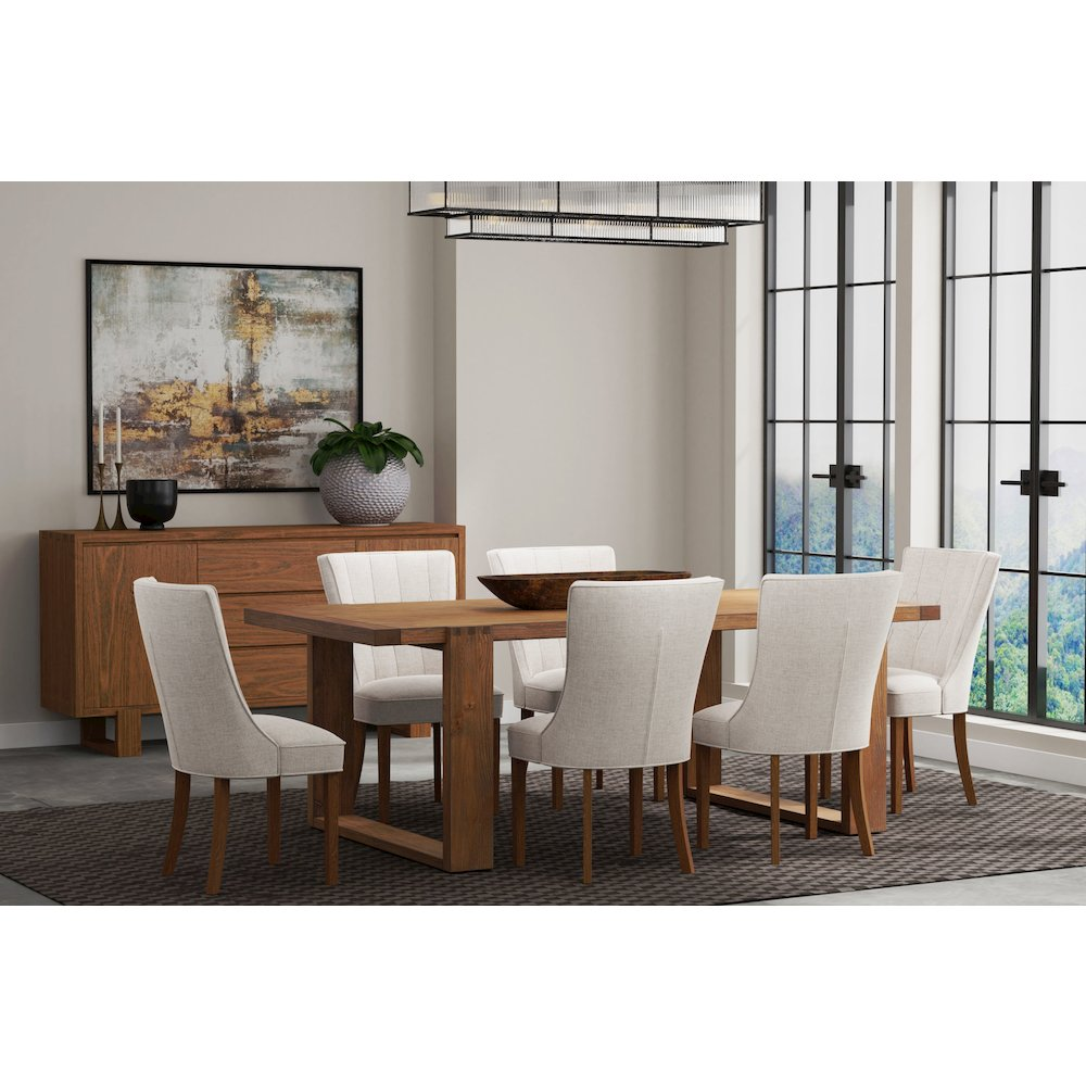 Start2Finish Ayala dining table with a sleek wooden surface and modern design, perfect for contemporary dining rooms.