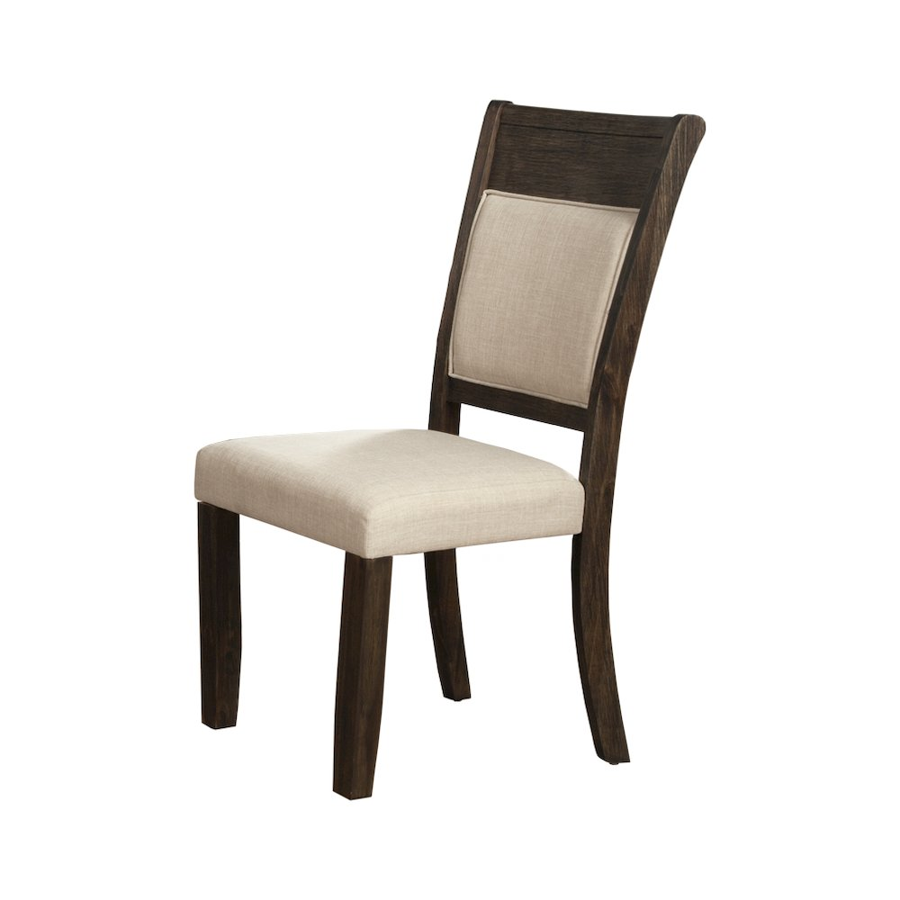 Set of two Brayden side chairs by Start2Finish with cushioned seats and sleek wooden legs, ideal for dining or casual seating.