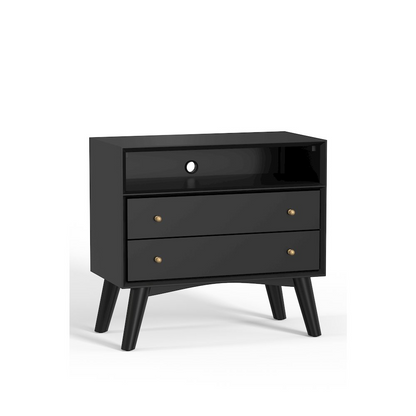 Flynn large black nightstand by Start2Finish featuring a modern design with a flat top surface and storage drawer.