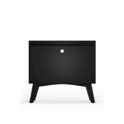 Flynn large black nightstand by Start2Finish featuring a modern design with storage drawer and sleek finish.