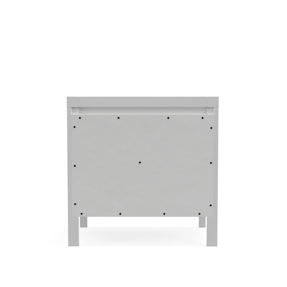 White Carmel 2-drawer nightstand from Start2Finish, showcasing sleek furniture design with two spacious drawers and modern style.