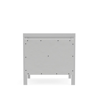 White Carmel 2-drawer nightstand from Start2Finish, showcasing sleek furniture design with two spacious drawers and modern style.