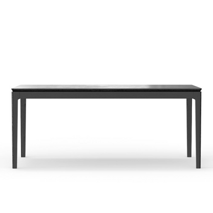 Vintage black Cove rectangular dining table by Start2Finish, showcasing sturdy wooden construction and sleek design.