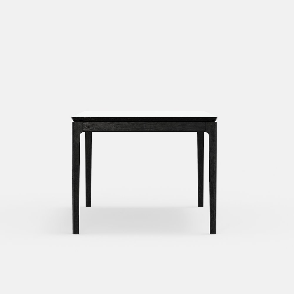 Start2Finish Cove Rectangular Dining Table in vintage black with sturdy wooden legs and smooth tabletop surface.
