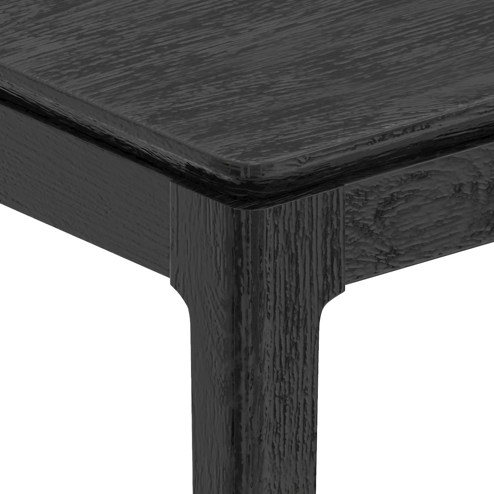 Vintage black Cove rectangular dining table by Start2Finish featuring a sturdy wooden frame and spacious surface for meals.