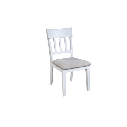 Set of 2 white Donham side chairs by Start2Finish, featuring modern design with sleek wooden legs and comfortable seats.