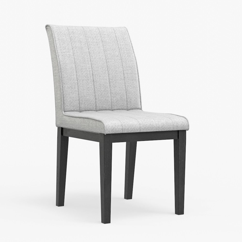 Set of two vintage black Cove Side Chairs by Start2Finish, featuring sleek wooden frames and comfortable upholstered seats.