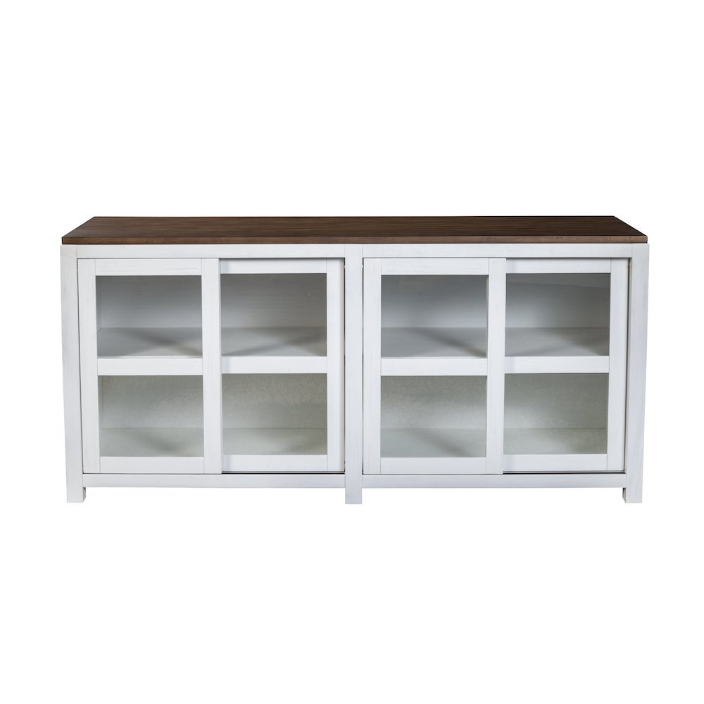 Large Start2Finish Donham display cabinet with glass doors and wooden shelves, showcasing its elegant furniture design.