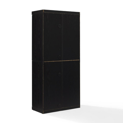 Start2Finish Essen glass door kitchen pantry storage cabinet with shelves and clear glass doors for organized kitchen storage.
