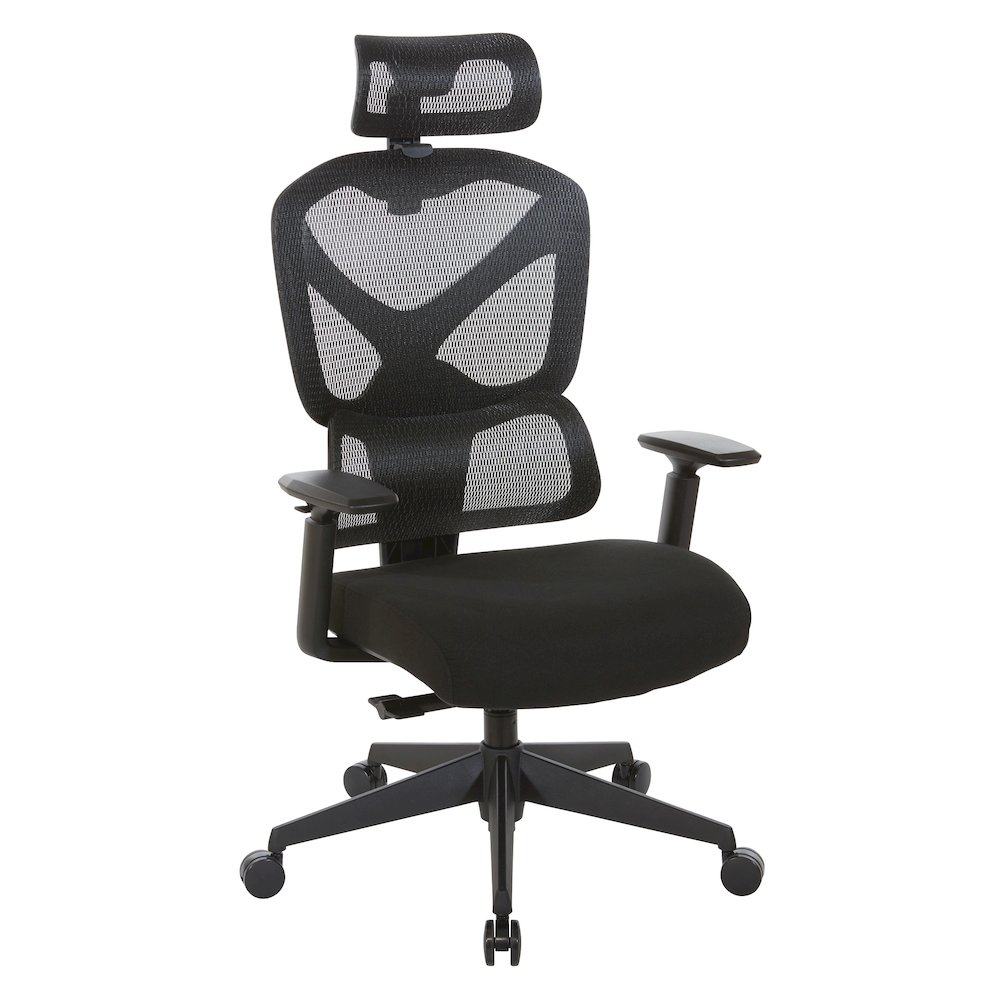 Start2Finish mesh back manager’s chair with adjustable headrest, ergonomic design, and breathable mesh for comfortable office seating.