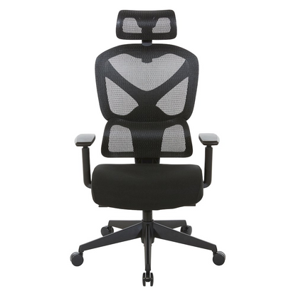 Start2Finish mesh back manager’s chair with headrest, featuring ergonomic design and adjustable features for comfortable seating.