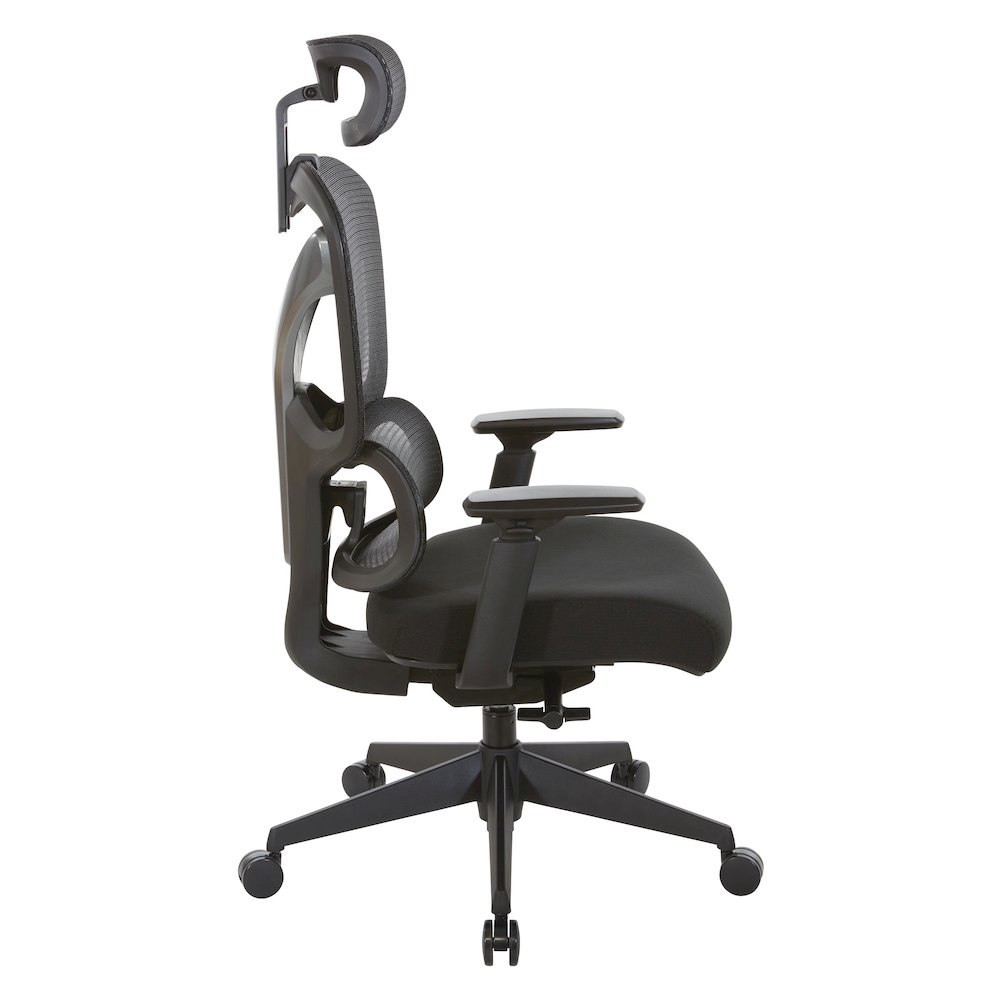 Start2Finish mesh back manager’s chair with adjustable headrest, ergonomic design, and breathable mesh upholstery.