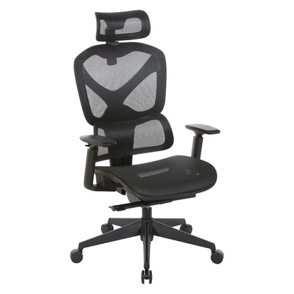 Start2Finish mesh back manager’s chair with headrest, ergonomic office chair with adjustable features and breathable mesh upholstery.