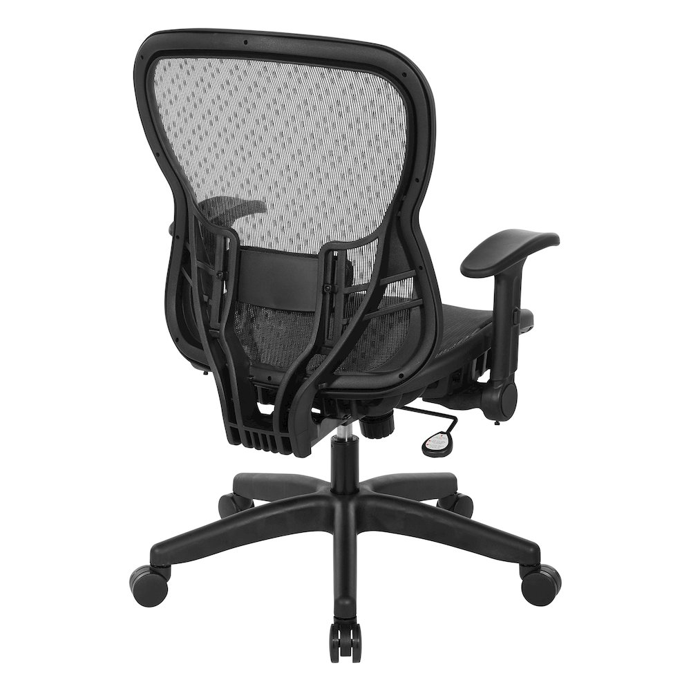 Start2Finish Deluxe R2 SpaceGrid Back Chair with ergonomic mesh back and adjustable armrests, ideal for office seating.